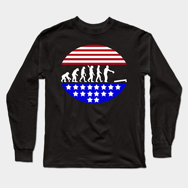 Evolution of Cornhole for American Cornstars Long Sleeve T-Shirt by Cedinho